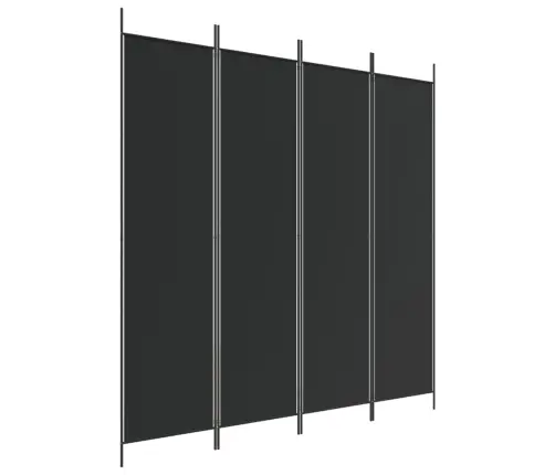 4-Paneļu Istabas Aizslietnis, 200X200 Cm, Melns Audums Vidaxl