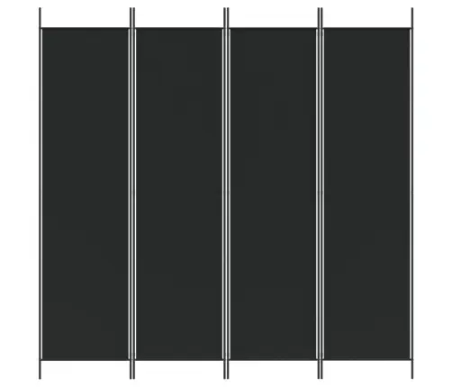 4-Paneļu Istabas Aizslietnis, 200X200 Cm, Melns Audums Vidaxl