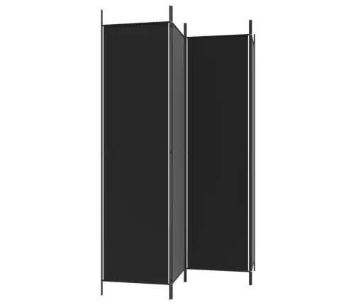 4-Paneļu Istabas Aizslietnis, 200X200 Cm, Melns Audums Vidaxl