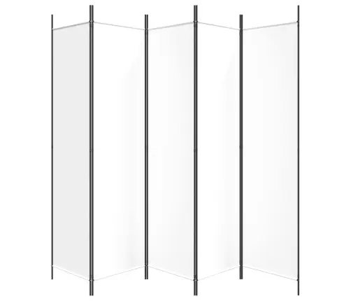 5-Paneļu Istabas Aizslietnis, 250X200 Cm, Balts Audums Vidaxl