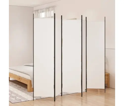 5-Paneļu Istabas Aizslietnis, 250X200 Cm, Balts Audums Vidaxl