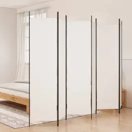 6 Paneļu Istabas Aizslietnis, Balts, 300X200 Cm, Audums Vidaxl