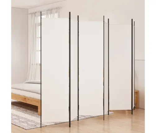 6 Paneļu Istabas Aizslietnis, Balts, 300X200 Cm, Audums Vidaxl