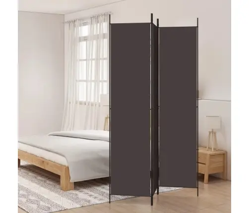 3-Paneļu Istabas Aizslietnis, 150X220 Cm, Brūns Audums Vidaxl