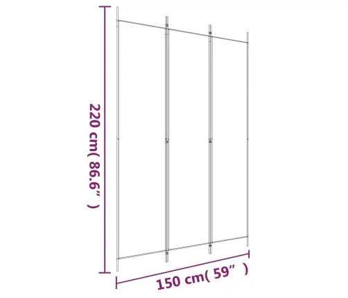 3-Paneļu Istabas Aizslietnis, 150X220 Cm, Antracītpelēks Audums Vidaxl