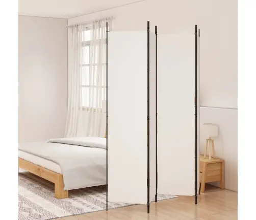 4-Paneļu Istabas Aizslietnis, 200X220 Cm, Balts Audums Vidaxl