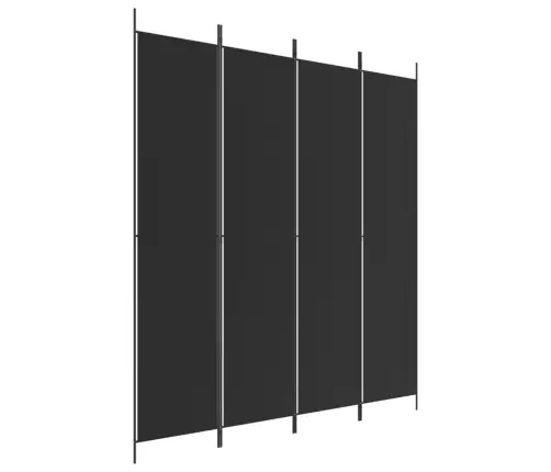 4-Paneļu Istabas Aizslietnis, 200X220 Cm, Melns Audums Vidaxl