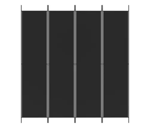 4-Paneļu Istabas Aizslietnis, 200X220 Cm, Melns Audums Vidaxl