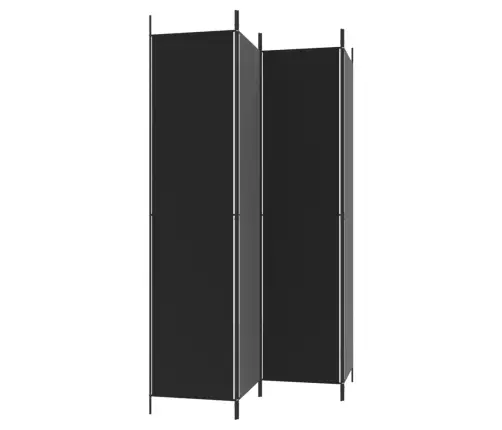 4-Paneļu Istabas Aizslietnis, 200X220 Cm, Melns Audums Vidaxl
