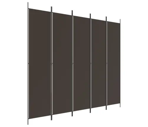 5-Paneļu Istabas Aizslietnis, 250X220 Cm, Brūns Audums Vidaxl