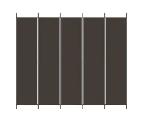 5-Paneļu Istabas Aizslietnis, 250X220 Cm, Brūns Audums Vidaxl