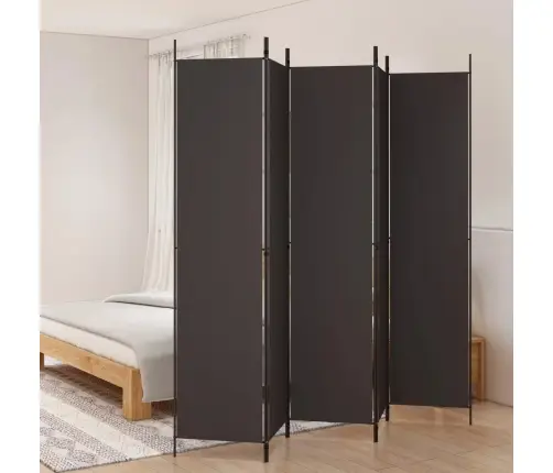 5-Paneļu Istabas Aizslietnis, 250X220 Cm, Brūns Audums Vidaxl