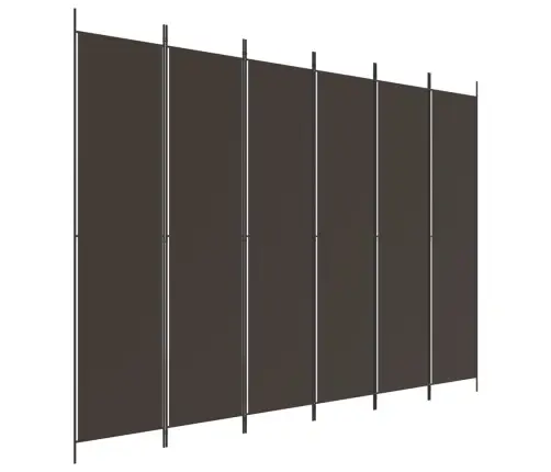 6-Paneļu Istabas Aizslietnis, 300X220 Cm, Brūns Audums Vidaxl