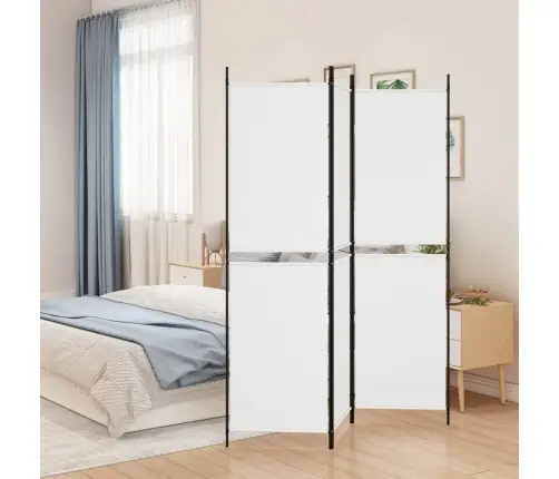 3-Paneļu Istabas Aizslietnis, 150X180 Cm, Balts Audums Vidaxl