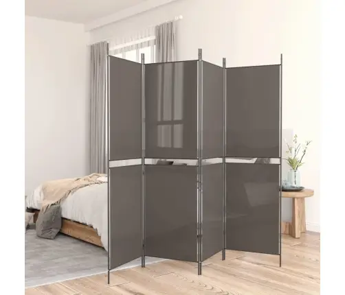 Kambario Pertvara, 4 Dalių, Antracito, 200X180cm Audinys