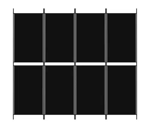 4-Paneļu Istabas Aizslietnis, 200X180 Cm, Melns Audums Vidaxl