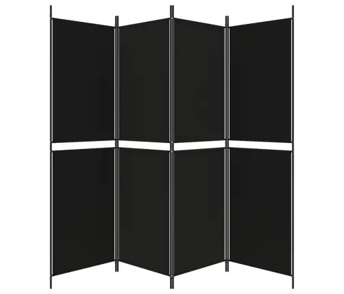 4-Paneļu Istabas Aizslietnis, 200X180 Cm, Melns Audums Vidaxl
