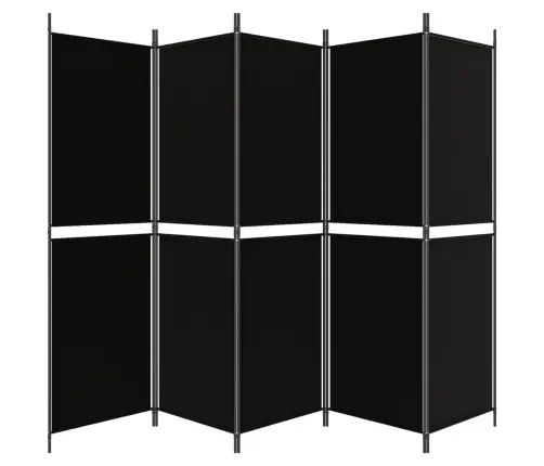 5-Paneļu Istabas Aizslietnis, 250X180 Cm, Melns Audums Vidaxl