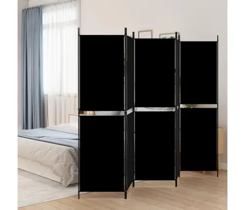 5-Paneļu Istabas Aizslietnis, 250X180 Cm, Melns Audums Vidaxl