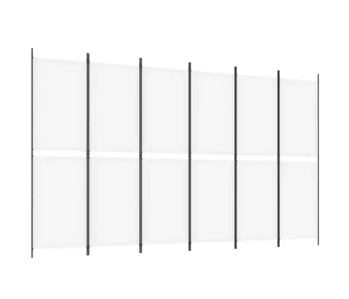 Kambario Pertvara, 6 Dalių, Baltos Spalvos, 300X180cm Audinys
