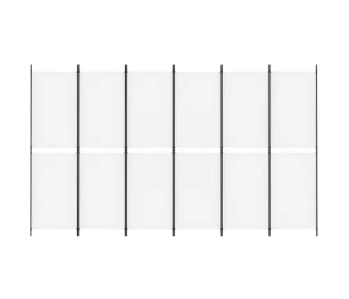 Kambario Pertvara, 6 Dalių, Baltos Spalvos, 300X180cm Audinys