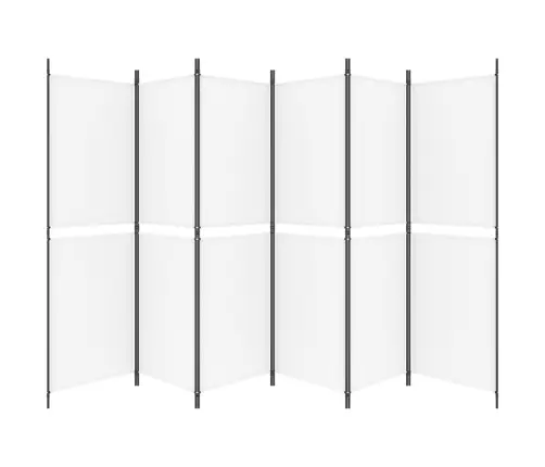 Kambario Pertvara, 6 Dalių, Baltos Spalvos, 300X180cm Audinys