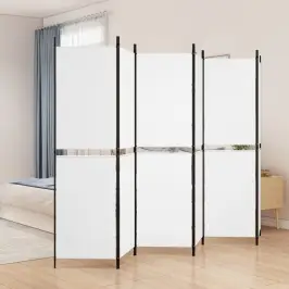 Kambario Pertvara, 6 Dalių, Baltos Spalvos, 300X180cm Audinys