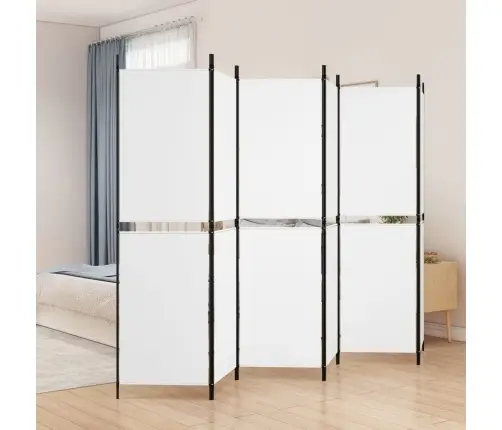 Kambario Pertvara, 6 Dalių, Baltos Spalvos, 300X180cm Audinys