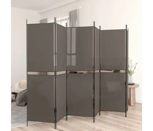 6-Paneļu Istabas Aizslietnis, 300X180 Cm, Antracītpelēks Audums Vidaxl