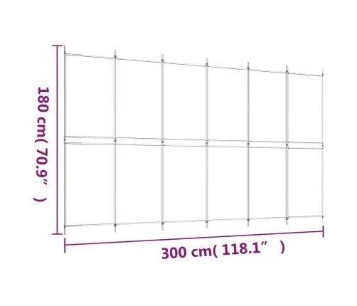6 Paneeliga Ruumijagaja, Must, 300 X 180 cm Kangas
