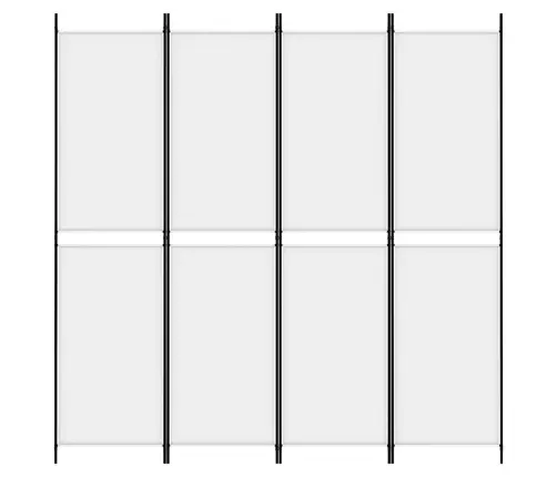 4 Paneeliga Ruumijagaja, Valge, 200X200 cm Kangas