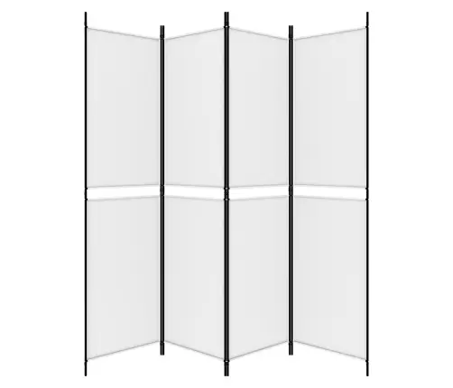 4 Paneeliga Ruumijagaja, Valge, 200X200 cm Kangas