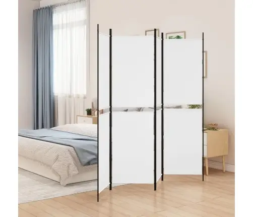 4 Paneeliga Ruumijagaja, Valge, 200X200 cm Kangas