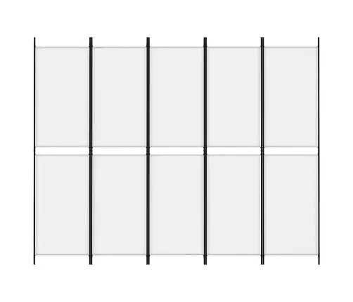 5-Paneļu Istabas Aizslietnis, 250X200 Cm, Balts Audums Vidaxl