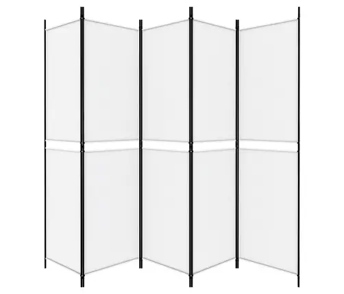 5-Paneļu Istabas Aizslietnis, 250X200 Cm, Balts Audums Vidaxl