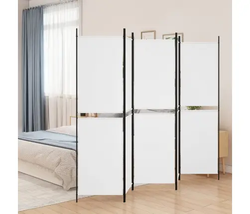 5-Paneļu Istabas Aizslietnis, 250X200 Cm, Balts Audums Vidaxl