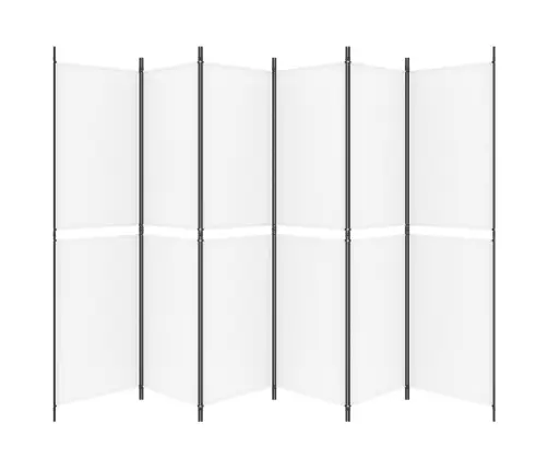 6 Paneļu Istabas Aizslietnis, Balts, 300X200 Cm, Audums Vidaxl