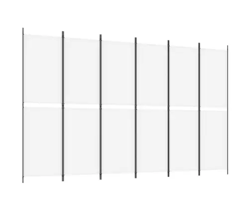 6 Paneļu Istabas Aizslietnis, Balts, 300X200 Cm, Audums Vidaxl