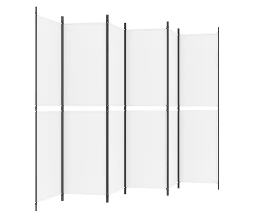 6 Paneļu Istabas Aizslietnis, Balts, 300X200 Cm, Audums Vidaxl