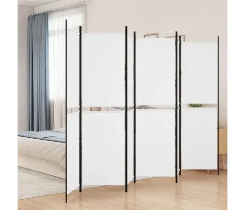 6 Paneļu Istabas Aizslietnis, Balts, 300X200 Cm, Audums Vidaxl