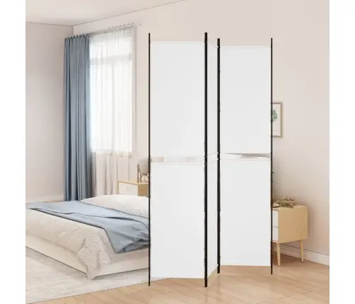 3-Paneļu Istabas Aizslietnis, 150X220 Cm, Balts Audums Vidaxl