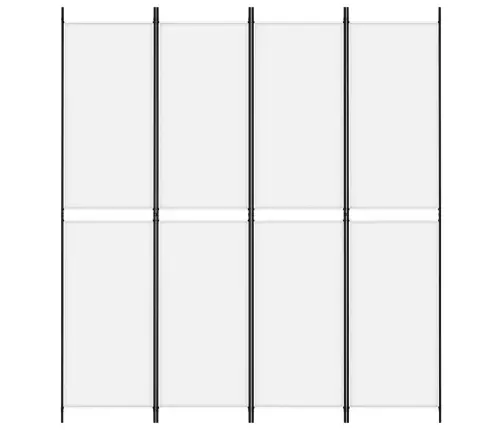 4-Paneļu Istabas Aizslietnis, 200X220 Cm, Balts Audums Vidaxl