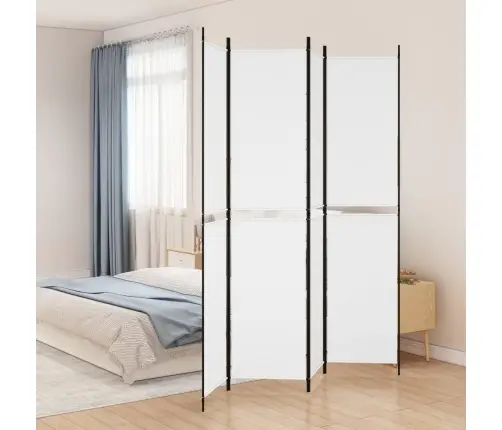 4-Paneļu Istabas Aizslietnis, 200X220 Cm, Balts Audums Vidaxl