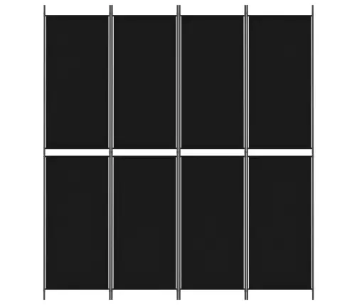 4-Paneļu Istabas Aizslietnis, 200X220 Cm, Melns Audums Vidaxl