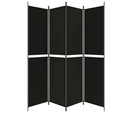 4-Paneļu Istabas Aizslietnis, 200X220 Cm, Melns Audums Vidaxl