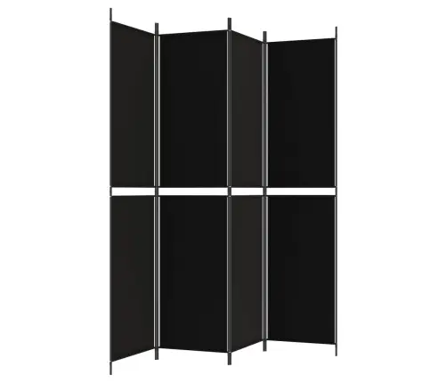 4-Paneļu Istabas Aizslietnis, 200X220 Cm, Melns Audums Vidaxl