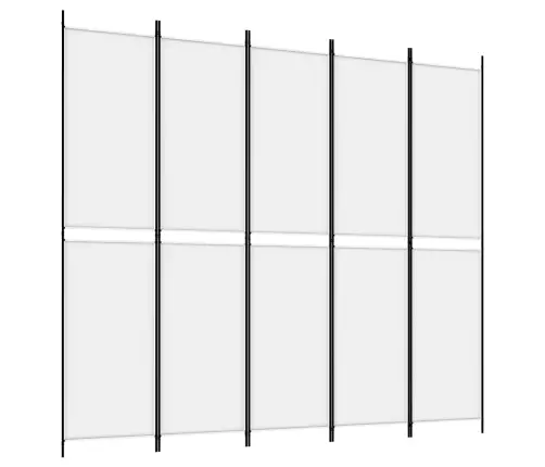 5-Paneļu Istabas Aizslietnis, 250X220 Cm, Balts Audums Vidaxl