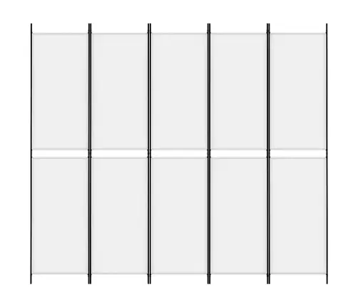5-Paneļu Istabas Aizslietnis, 250X220 Cm, Balts Audums Vidaxl