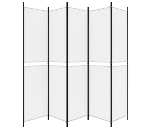 5-Paneļu Istabas Aizslietnis, 250X220 Cm, Balts Audums Vidaxl