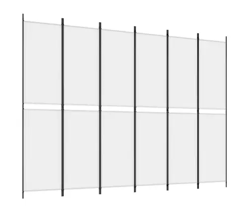 6 Paneļu Istabas Aizslietnis, Balts, 300X220 Cm, Audums Vidaxl